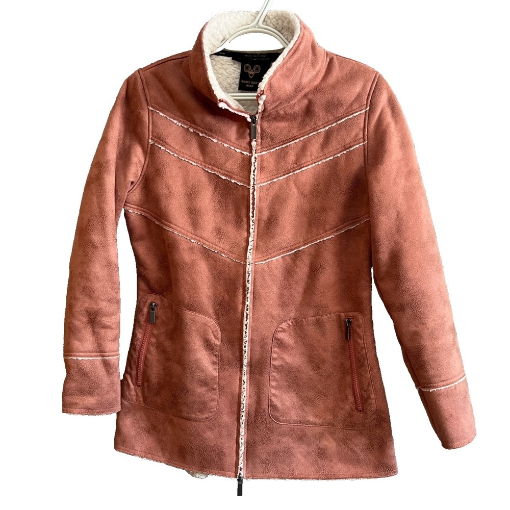 Wooly Bully Wear Colorado‎ Womens Dusty Rose Sherpa Lined Zip Jacket Size Small